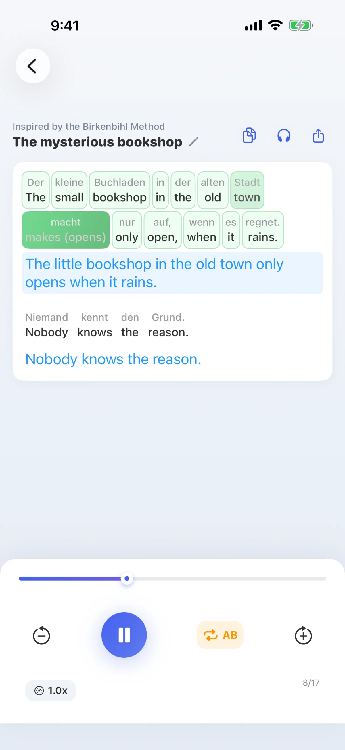 LinguaFlow App Dekodierung – die Fremdsprache Wort für Wort verstehen, inspiriert von der Birkenbihl-Methode