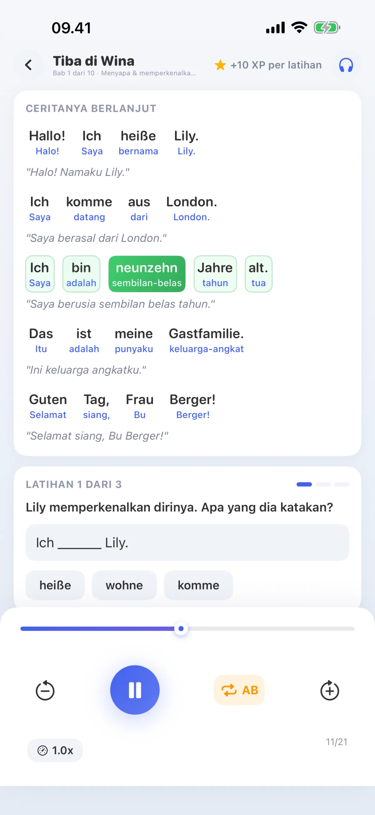Pelajaran Jalur Pembelajaran: Mendengarkan teks dan membacanya bersamaan, kata-kata yang diucapkan akan ditandai