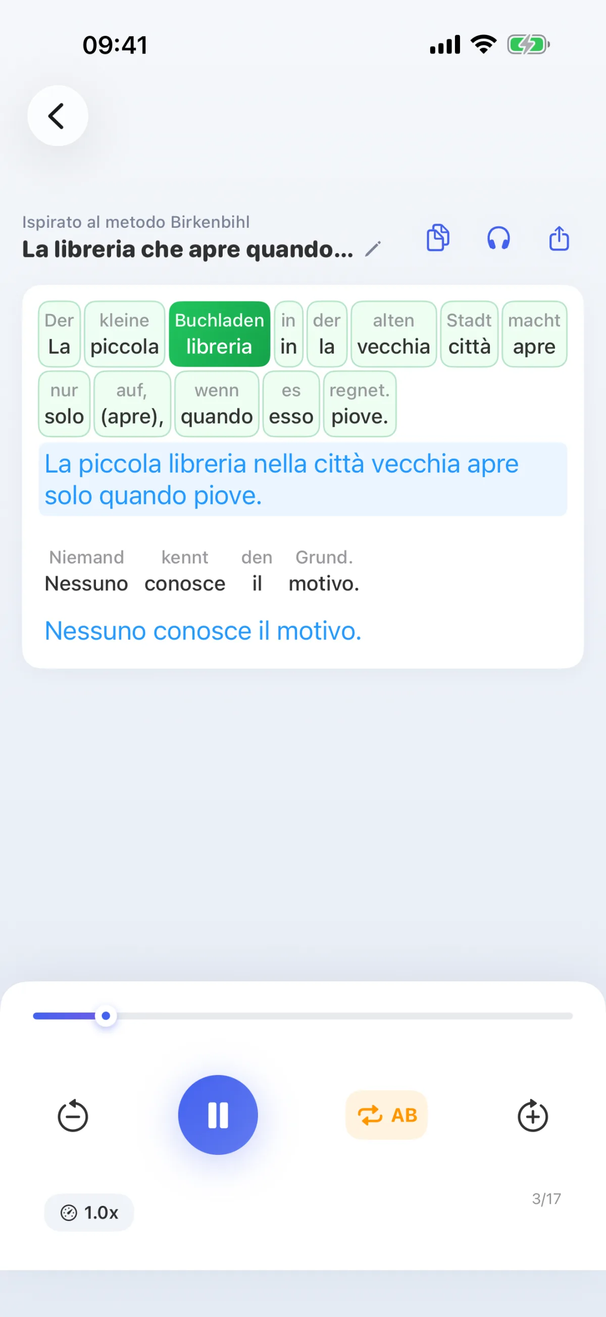App LinguaFlow: decodifica – comprendere la lingua straniera parola per parola, ispirata al metodo Birkenbihl
