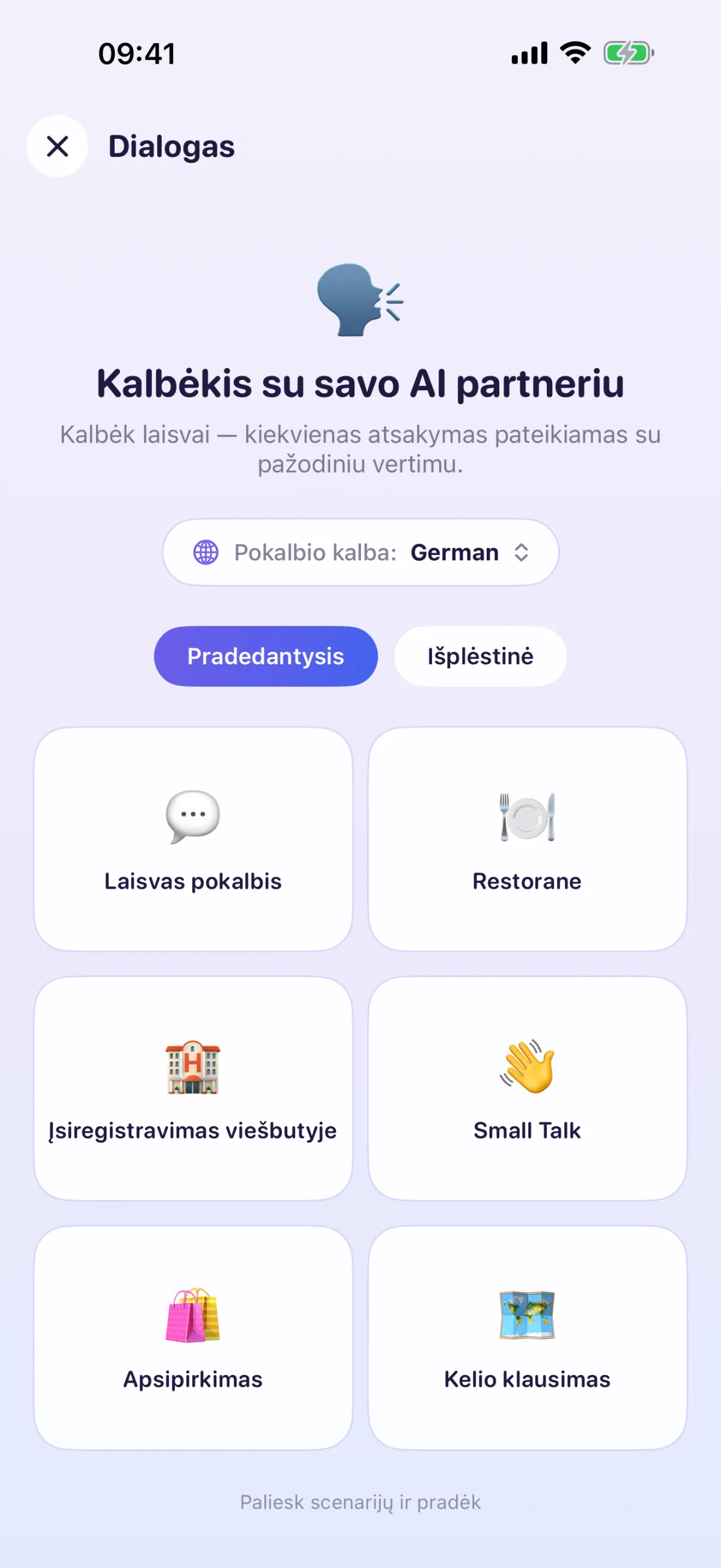 Dialogas su AI partneriu – kiekvienas atsakymas paaiškintas žodis po žodžio