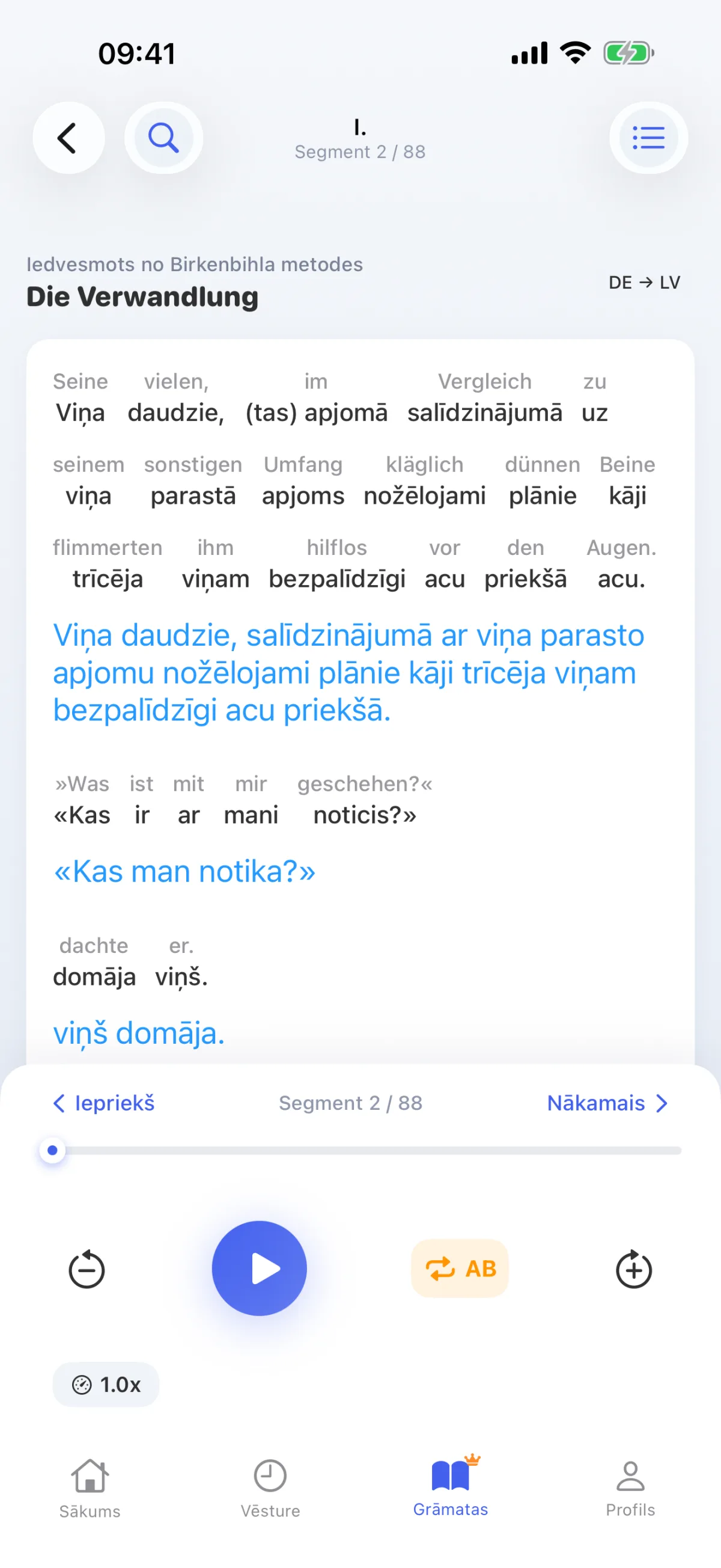 Grāmatas lasīšana: katrs teikums tiek dekodēts vārds pēc vārda
