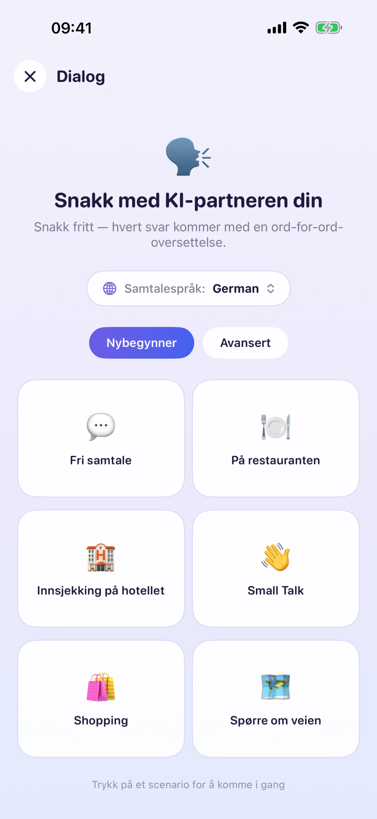 Dialog med AI-partneren – hvert svar forklares ord for ord
