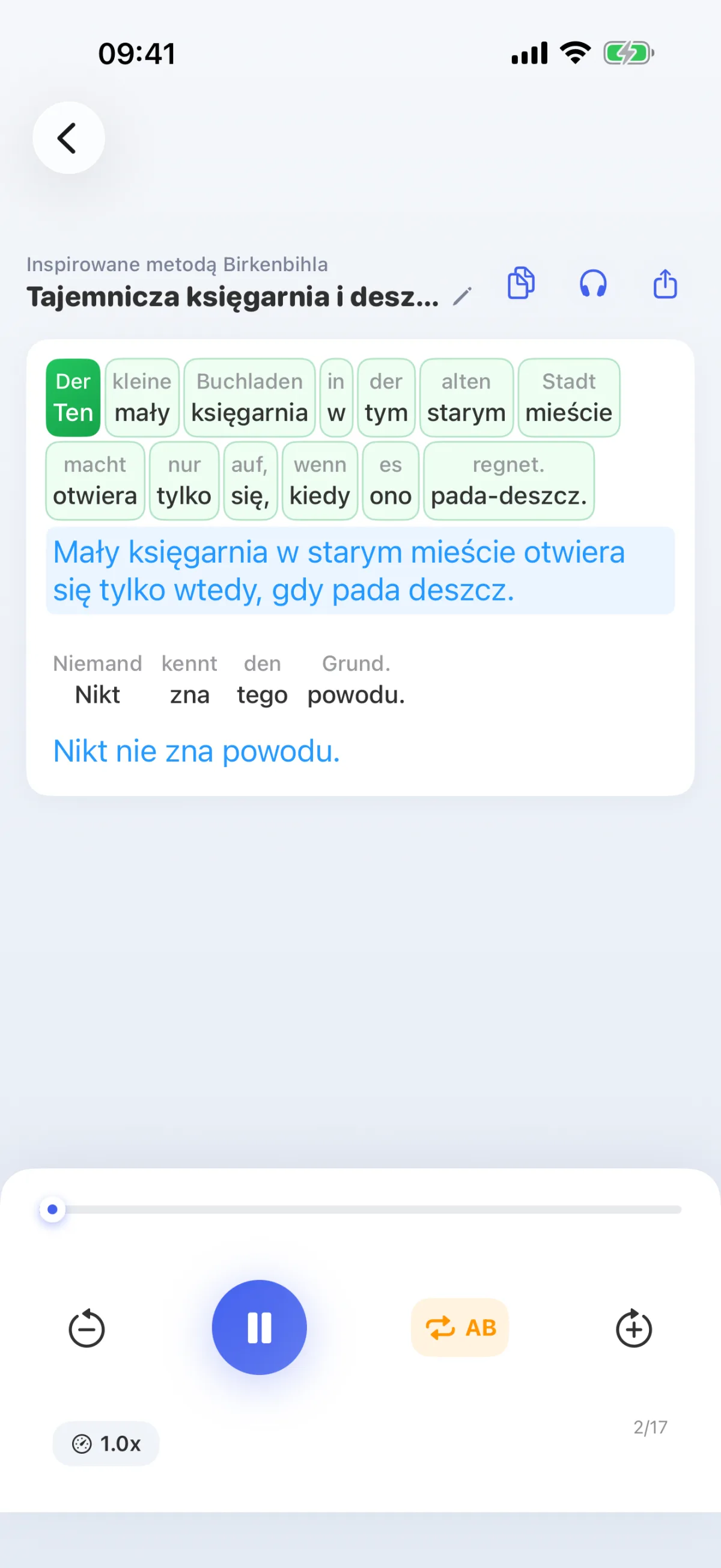 Aplikacja LinguaFlow – dekodowanie: zrozumienie języka obcego słowo po słowie, inspirowana metodą Birkenbihla
