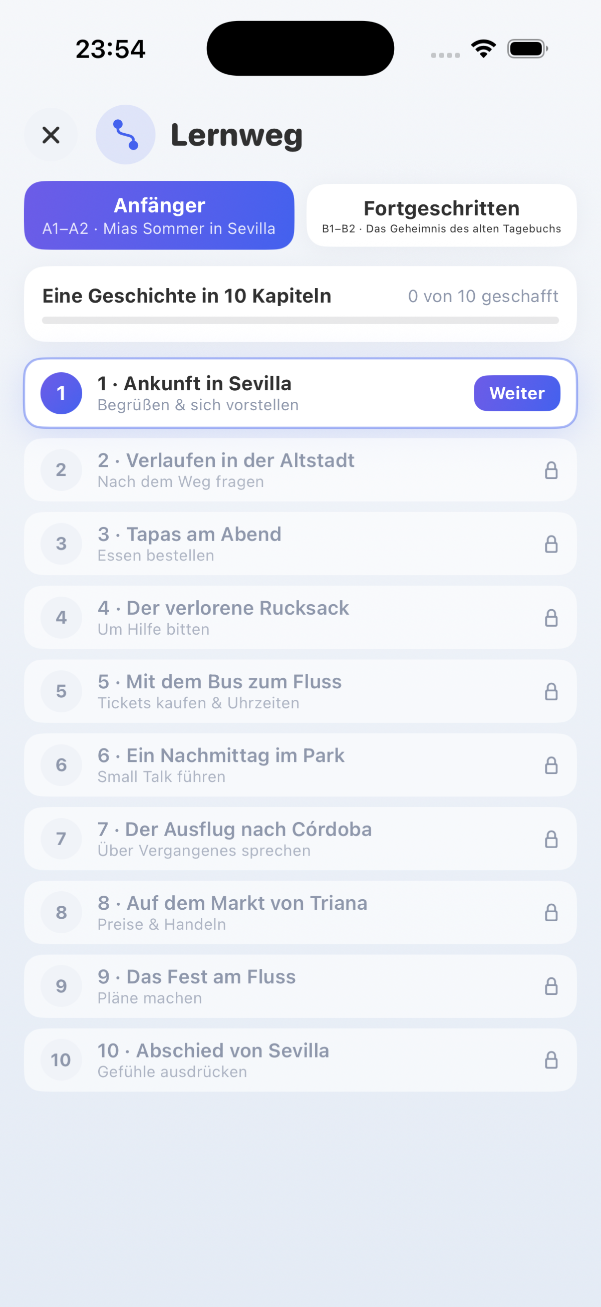 Strukturiert lernen: eine Geschichte in zehn Kapiteln, Schritt für Schritt.